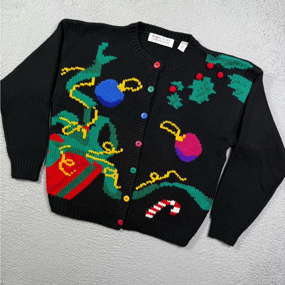 Vintage Karen Scott‎ Ugly Christmas cardigan Sweater